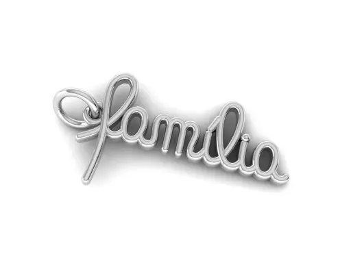 PINGENTE MANUSCRITO FAMÍLIA EM PRATA 925